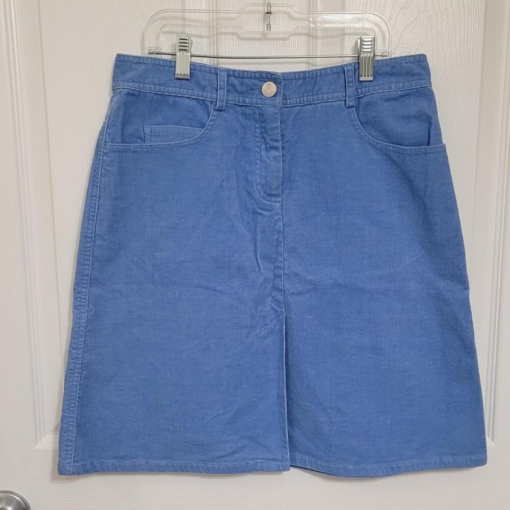 Vintage Brushed Corduroy Light Blue Skirt Size 2‎
